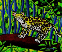 Keisuke Yoshida's works<A ocelot in the woods>